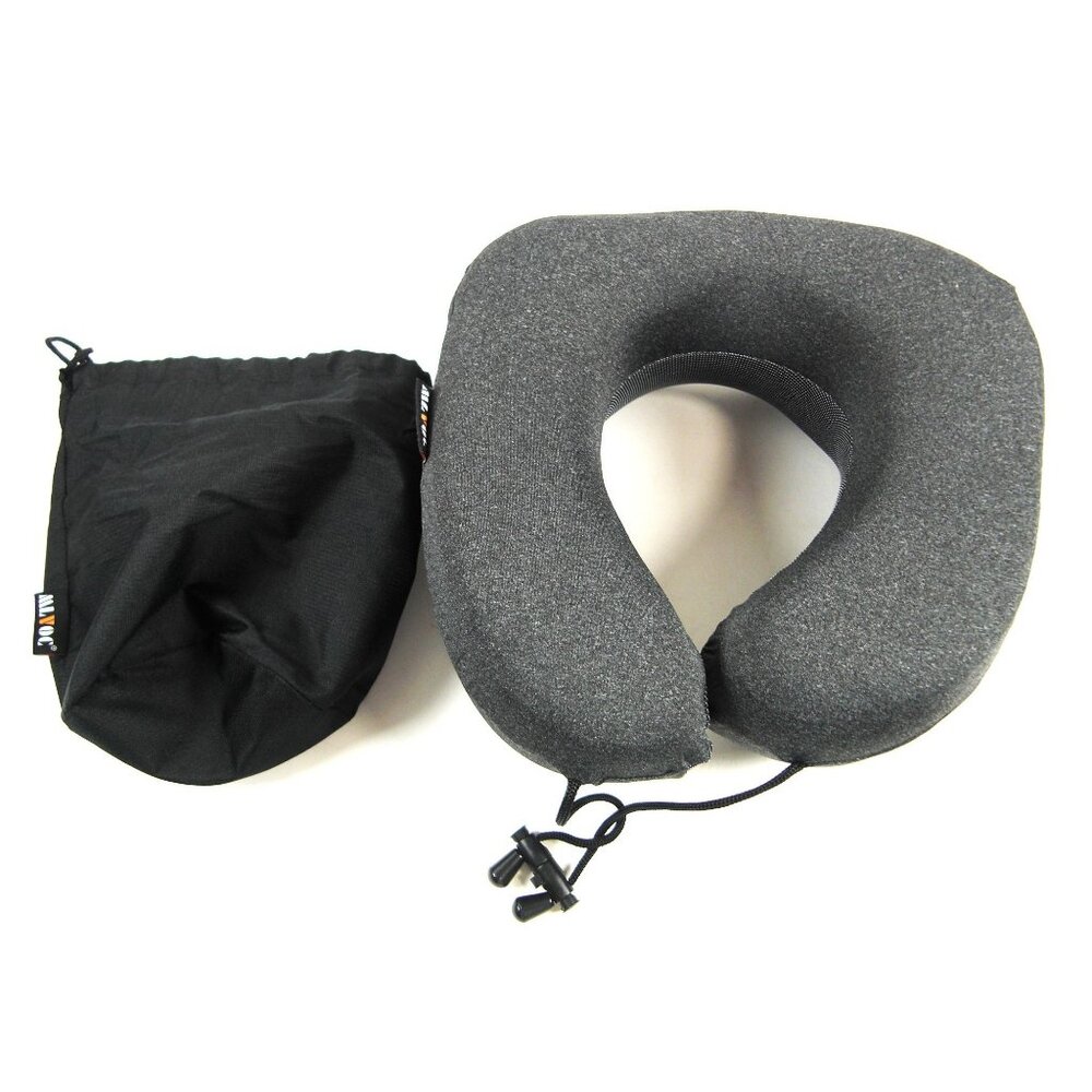 MLVOC Memory Foam Travel Neck Pillow Comfortable & Breathable Cover  - Gray